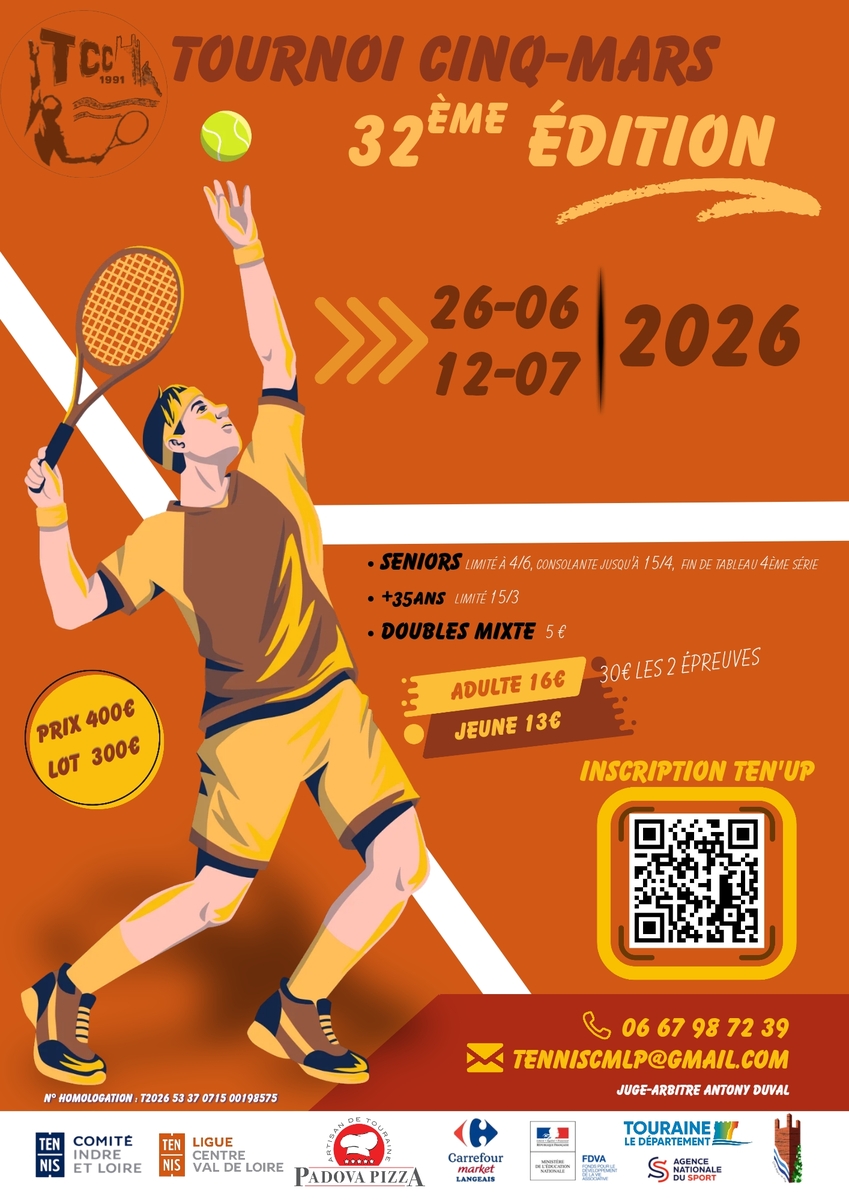 TOURNOI TENNIS CINQ MARS 🎾