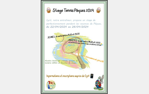 🎾 Stage Tennis Pâques 2024 🐰