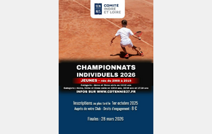 Championnats individuels Jeunes 2026 🎾
