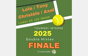 Tournoi interne 2025 🎾