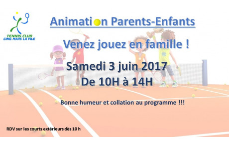 Tennis Famille le 03 juin de 10h à 14h