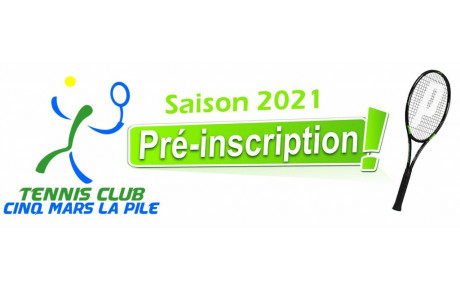 Pré-inscription TCC saison 2021