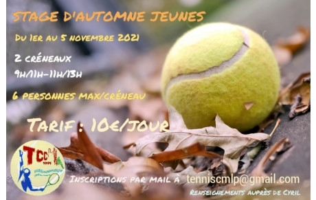 Stage Tennis d'Automne Jeunes