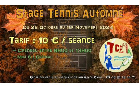 🎾 Stage Tennis Automne 2024 🍁