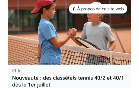 CLASSEMENT 🎾