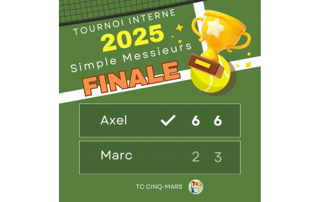 Tournoi interne 2025 🎾