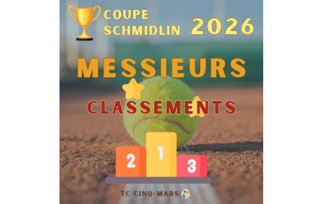 🎾 Coupe SCHMIDLIN 2026 🏆