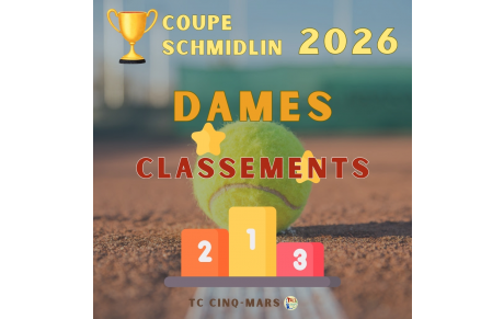 🎾 Coupe SCHMIDLIN 2026 🏆
