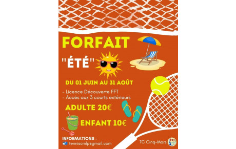 FORFAIT "ÉTÉ" ⛱️