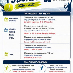 Calendrier 2026/2027 des compétitions Jeunes 🗓️